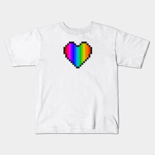 Pixel Pride Heart Kids T-Shirt